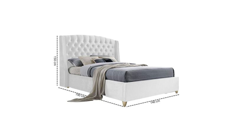 Combo Cama Doble Italia Espaldar + Base Negra Ekonomodo - Olímpica