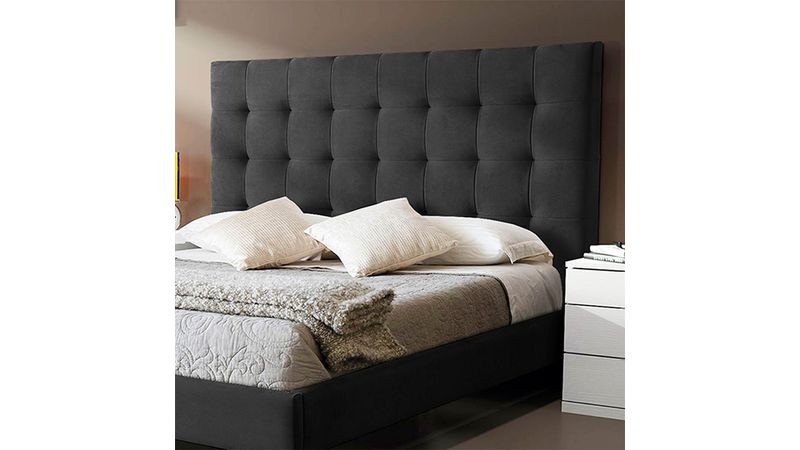 Combo Cama Doble Italia Espaldar + Base Gris Perla Ekonomodo - Olímpica