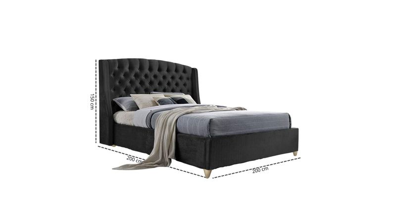 Combo Italia Colchón King + Espaldar + Base Cama Negro EKONOMODO COLOMBIA