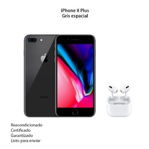Celular iPhone 8 Plus de 64Gb Reacondicionado gris espacial + Audífonos Inalámbricos