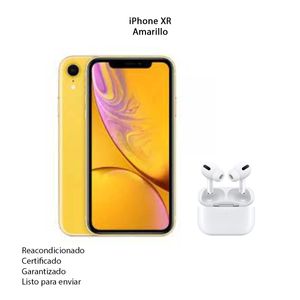 Celular iPhone Xr de 64Gb Reacondicionado Amarillo +  Audífonos Inalámbricos