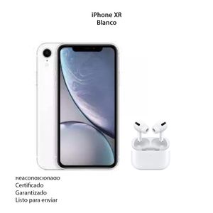 Celular iPhone Xr de 64Gb Reacondicionado Blanco + Audífonos Inalámbricos