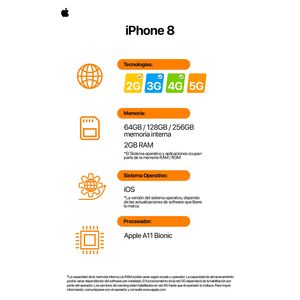Celular iPhone 8 de 64Gb Reacondicionado rojo + Audifonos Inalambricos Pro 2 Genericos