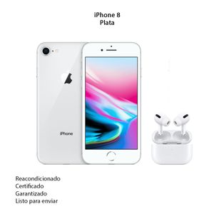 Celular iPhone 8 de 64Gb Reacondicionado plata + Audífonos Inalámbricos