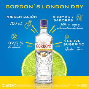 Ginebra Gordon's London Dry Gin 700 Ml