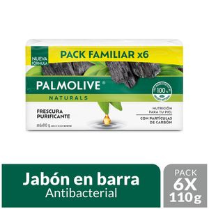 Jabón Antibacterial Palmolive Carbón en Barra 110gx6und