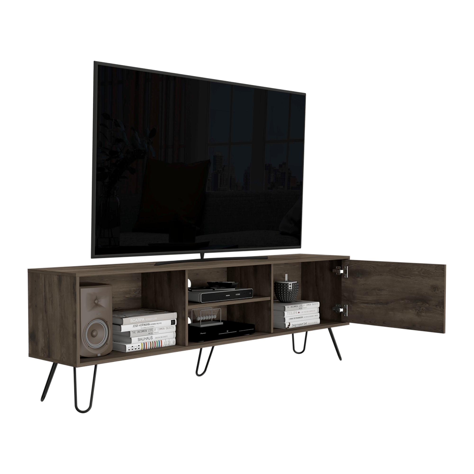 Conjunto Andorra, Mueble Para Tv Z180, capacidad Tv 70 pulgadas + Mesa de  centro rectangular + Aparador de salón Z80+ Mueble Bar Esquinero
