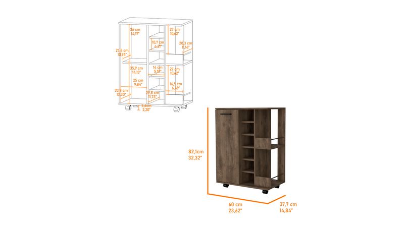 Mueble Bar Esquinero Andorra Bellota MLB 9441