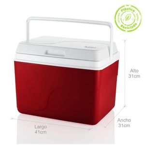 Nevera 22L Rojo Insulada Material Recuperado