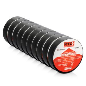KTC Cinta aislante eléctrica PVC negra UL PaqX10 Unid 18m