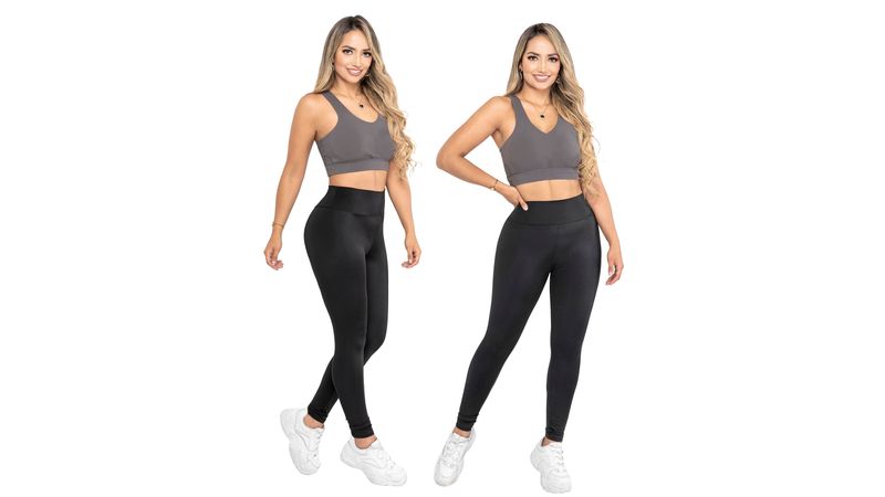 Leggins deportivos tiro alto control de abdomen licra larga