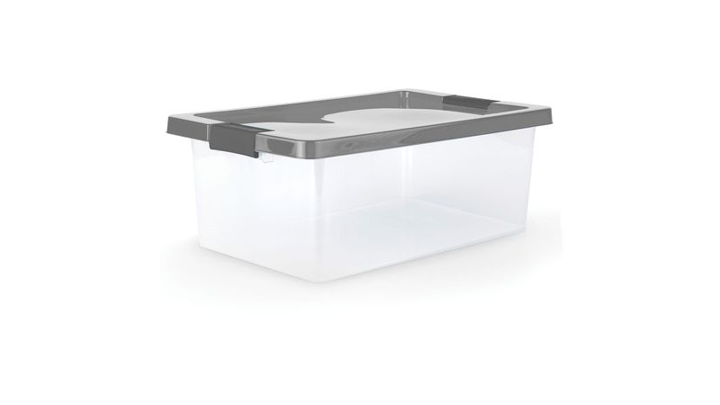 Caja organizadora móvil con tapa Clear / Beige