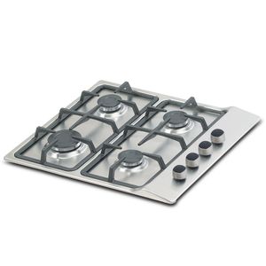 Cubierta De Empotrar Challenger 4 Puestos A Gas Acero Inoxidable Sg 6050 Ei