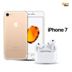 Celular Reacondicionado iPhone 7 128Gb Oro + Audifonos Inalambricos Pro 2 Genericos