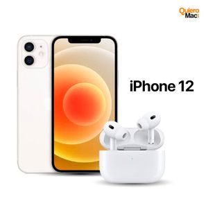 Celular Reacondicionado iPhone 12 64Gb Blanco + Audifonos Inalambricos Pro 2 Genericos