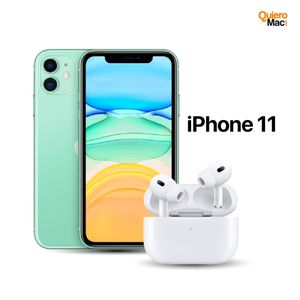 Celular Reacondicionado iPhone 11 128Gb Verde + Audifonos Inalambricos Pro 2 Genericos