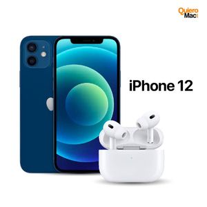 Celular Reacondicionado iPhone 12 256Gb Azul + Audifonos Inalambricos