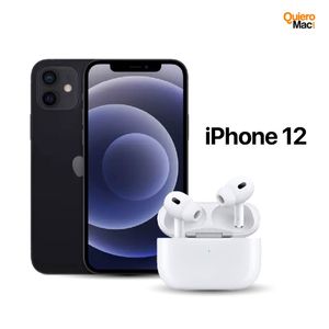 Celular Reacondicionado iPhone 12 128Gb Negro + Audífonos Inalámbricos