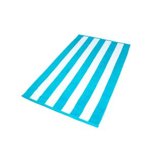 Toalla Playa H&H Stripes 80X150 Teal-Optic White