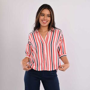 Blusa Style Rayas Coral Ds8538