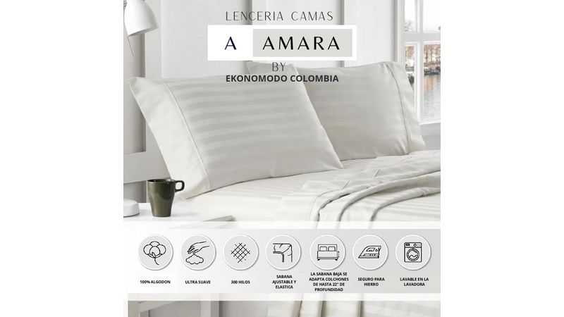 Combo Cama Queen Luxury Espaldar + Base Cama Taupe Ekonomodo - Olímpica