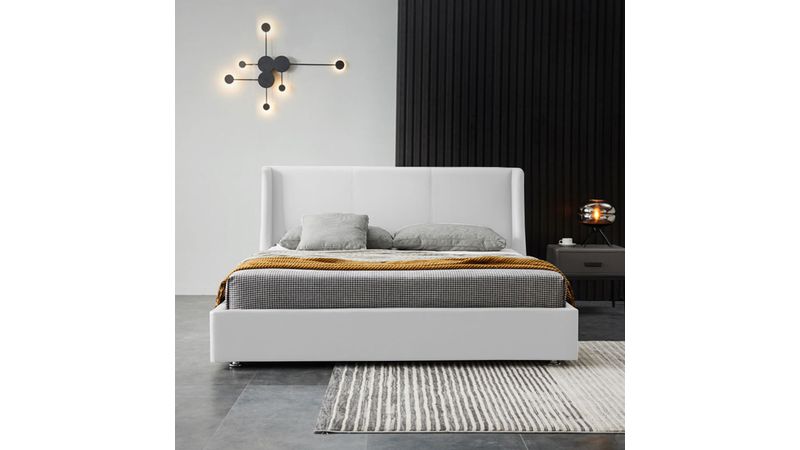 Combo Cama Cabecero 140 Luxury Blanco EKONOMODO