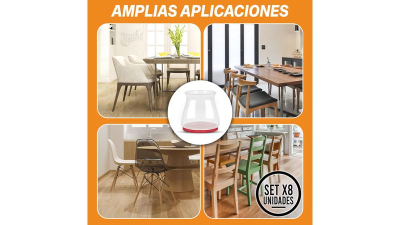 Set x8 Protectores en silicona para patas de sillas o muebles