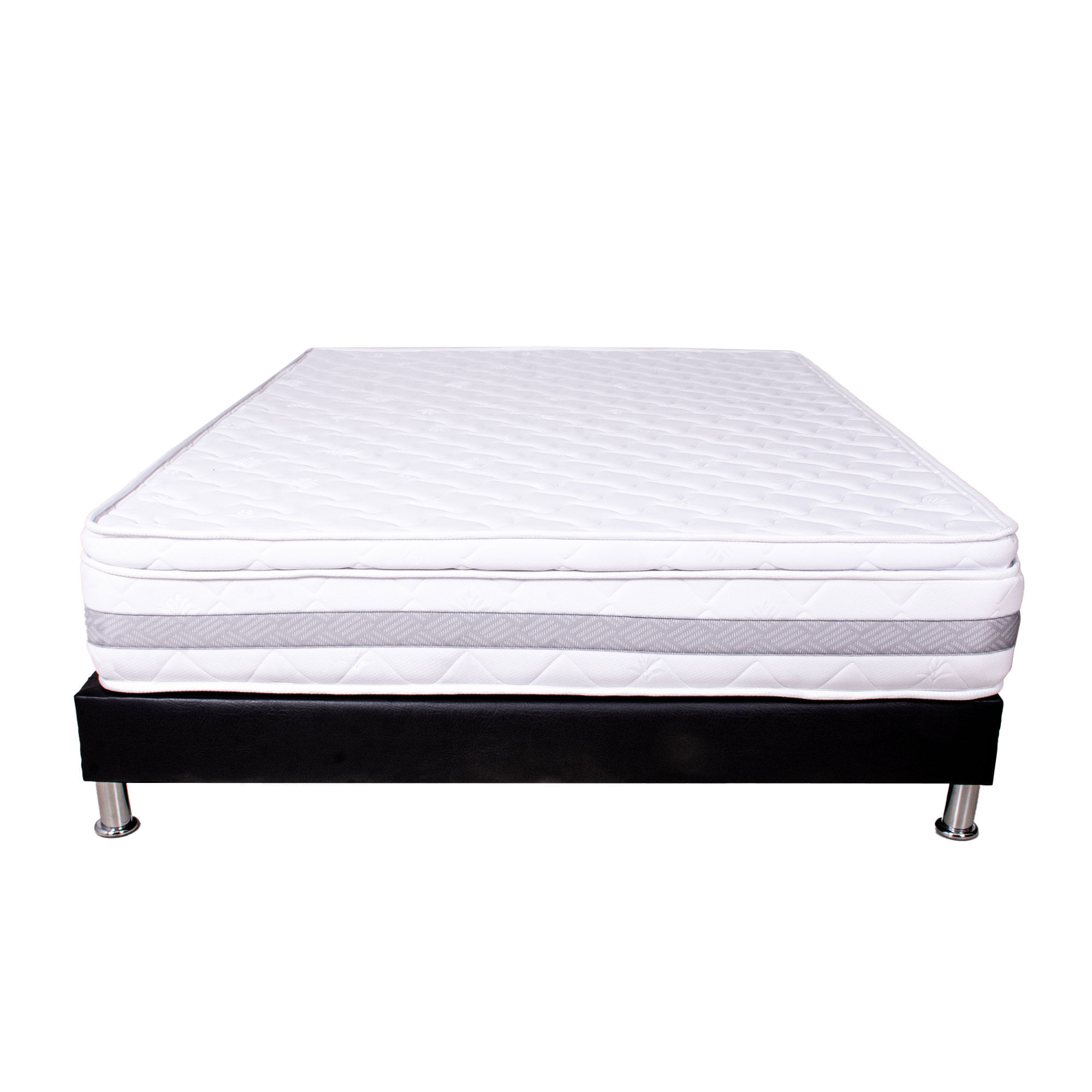 Combo Italia Colchon + Espal + Base Cama King Blanco Ekonomodo - Olímpica