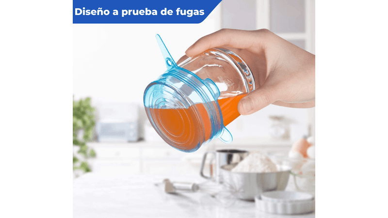 6 piezas Tapa de cubierta de silicona para alimentos Tapas de silicona  universales para tazón de utensilios de cocina Tapas elásticas  reutilizables Accesorios de cocina Tapas de enlatado