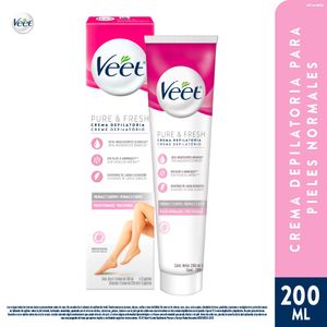 Crema Depilatoria Corporal Veet Pure Piel Normal 200 Ml