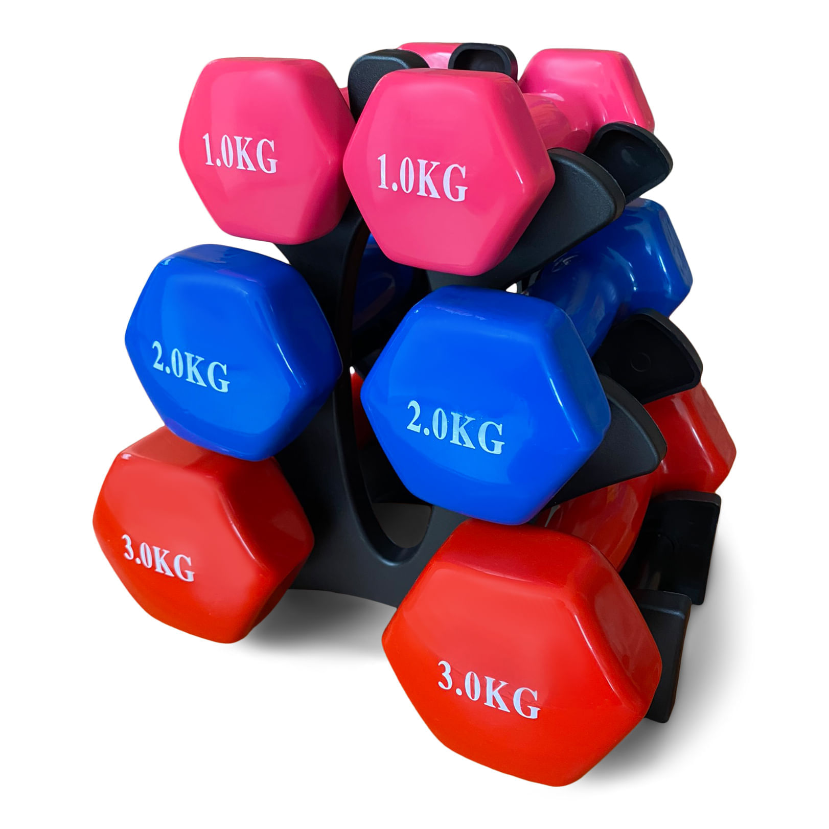 Abadia - Juego de 2 Mancuernas Hexagonales 6 kg de Neopreno Color Azul   Pesas Disponibles en Pesos de 0,5 kg a 8 kg : : Deportes y aire  libre