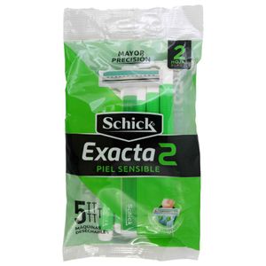 Máquina de Afeitar Schick Exacta Piel Sensible X5 Unds