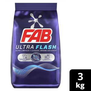 Detergente Polvo Fab Ultra flash 3 Kg