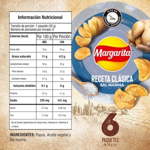Pasaboca Papa Margarita Receta Clásica 38 G X6 Unds