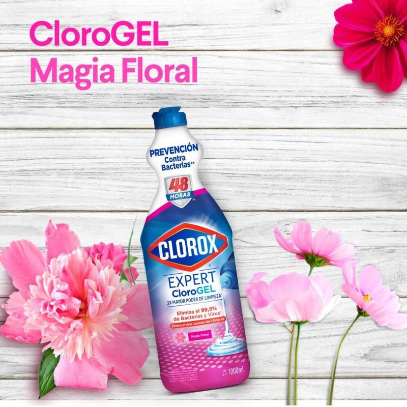 Blanqueador Clorox Power Gel Magia Floral Botella 1 Lt - Olímpica