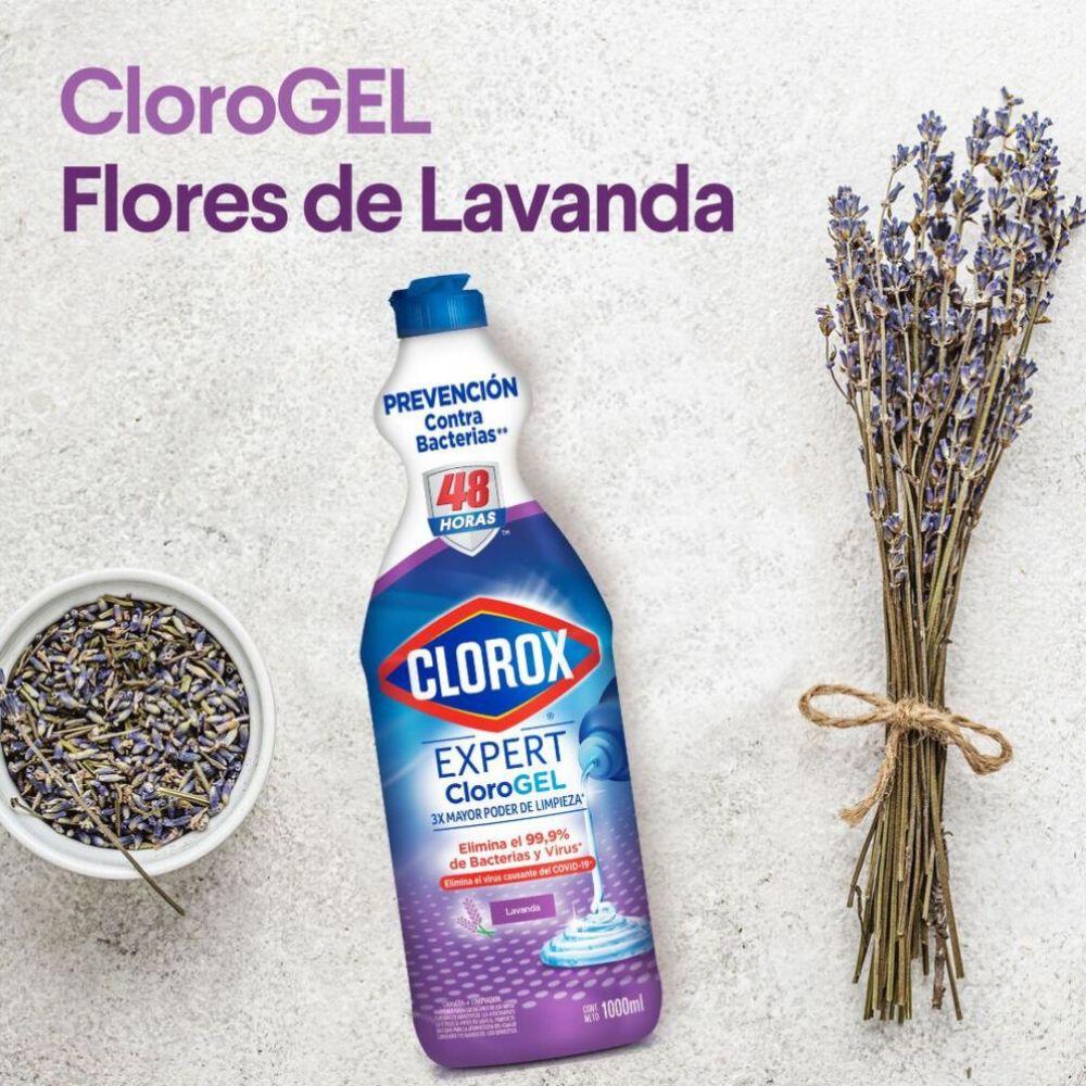 Blanqueador Clorox Power Gel Lavanda Botella 1 Lt - Olímpica