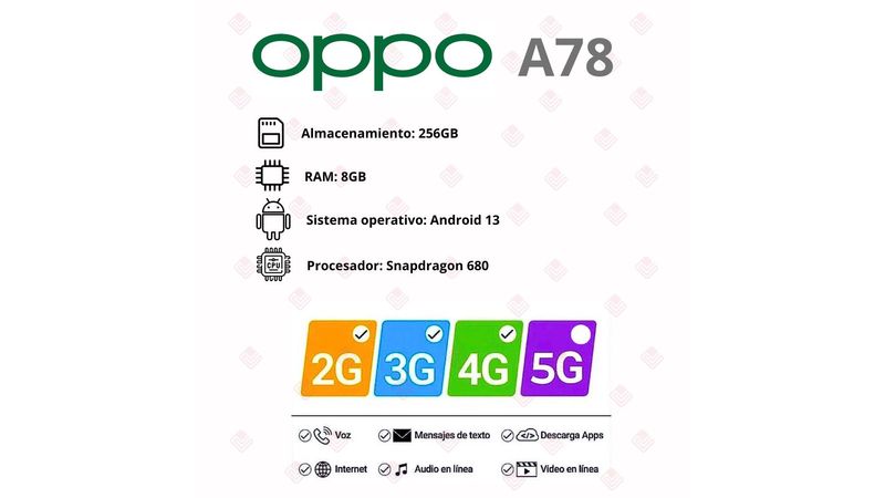 Celular Oppo A78 8 GB 256GB – Puntonet Insuperable