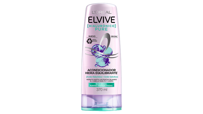 Tratamiento Elvive Pure Ácido Hialurónico Sin Sal x 370 ml