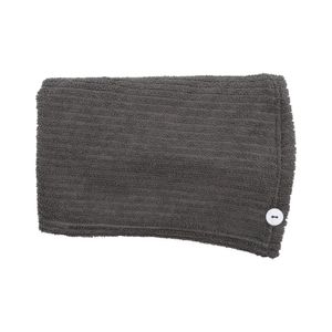 Toalla Turbante Cabello Microfibra Gris