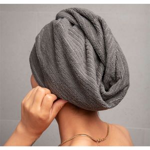 Toalla Turbante Cabello Microfibra Gris