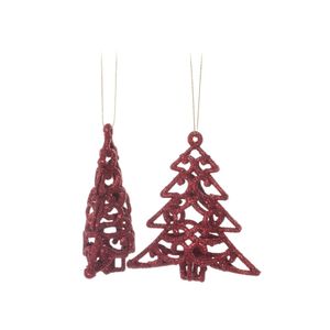 Ornamento Arbol 10X9X3Cm Rojo