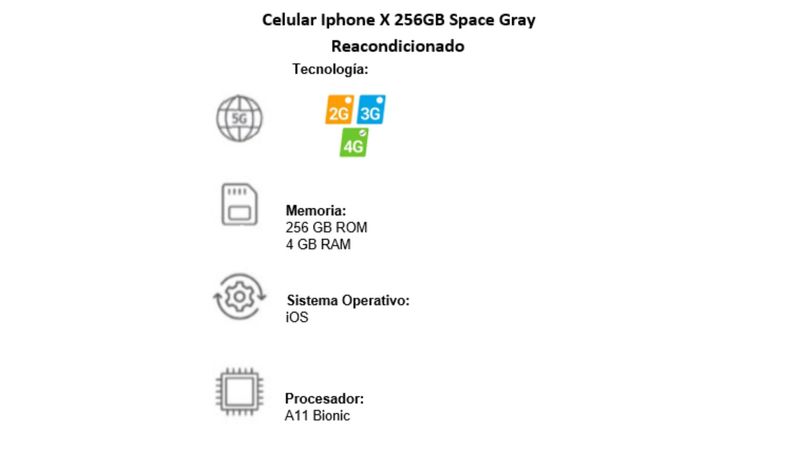 Celular Reacondicionado Iphone X 64 Gb