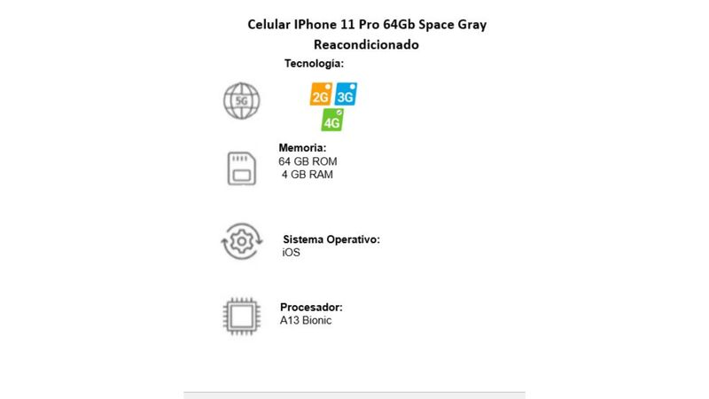 Celular Reacondicionado iPhone 11 Pro Max 64GB - Space