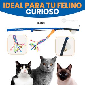 Juguete para gato Caña De Pescar con Señuelo, lazo, cascabel Naranja