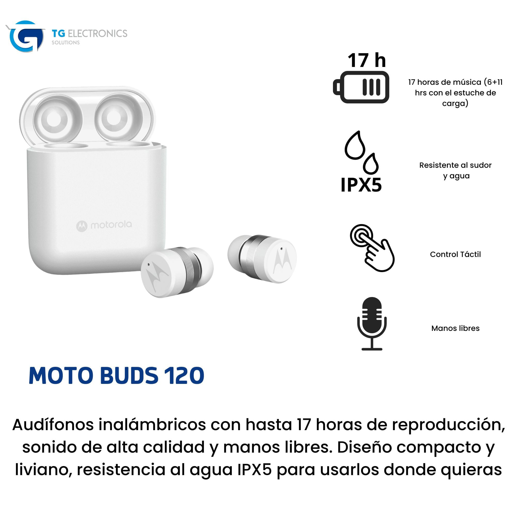 Audífonos inalámbricos motorola cheap verve buds 110 black