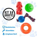 Combo X4 Juguetes para Perros Medianos: Diversión y Salud