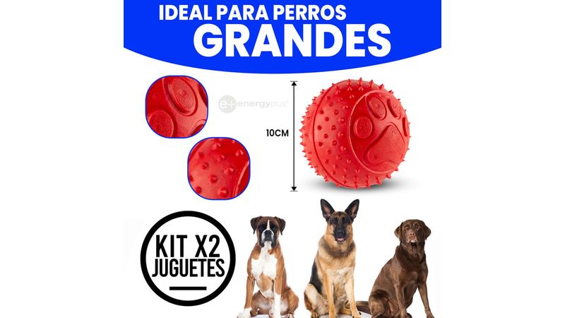 4 Pelotas para Perros Grandes: Juguete Limpia Sarro, Fuerte