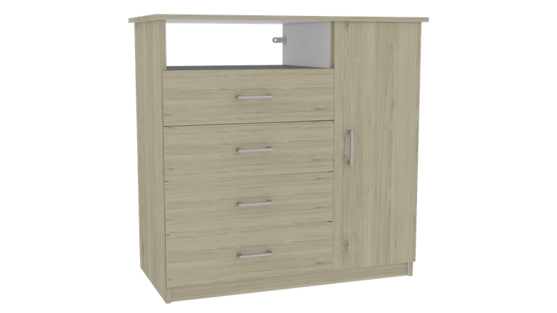 Comoda 4 Cajones Z 91 Rovere - Blanco