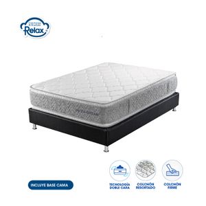 Colchón King Con Base Cama Ultra Dream Colchones Relax 200x200x32cm Ortopédico Resortado Firme