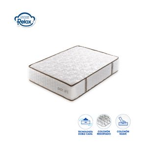 Colchón Semidoble Easy Life Colchones Relax 120x190x22cm Ortopédico Resortado Firmeza Suave